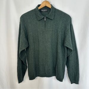 Brandini Made Inā Italy Sweater Mens XL 100% Fine Merino Wool Pullover Green